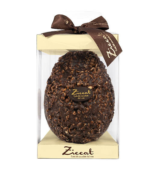 Osterei Zartbitterschokolade mit Nusskrokant